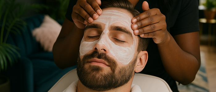 gentleman having a facial treatment