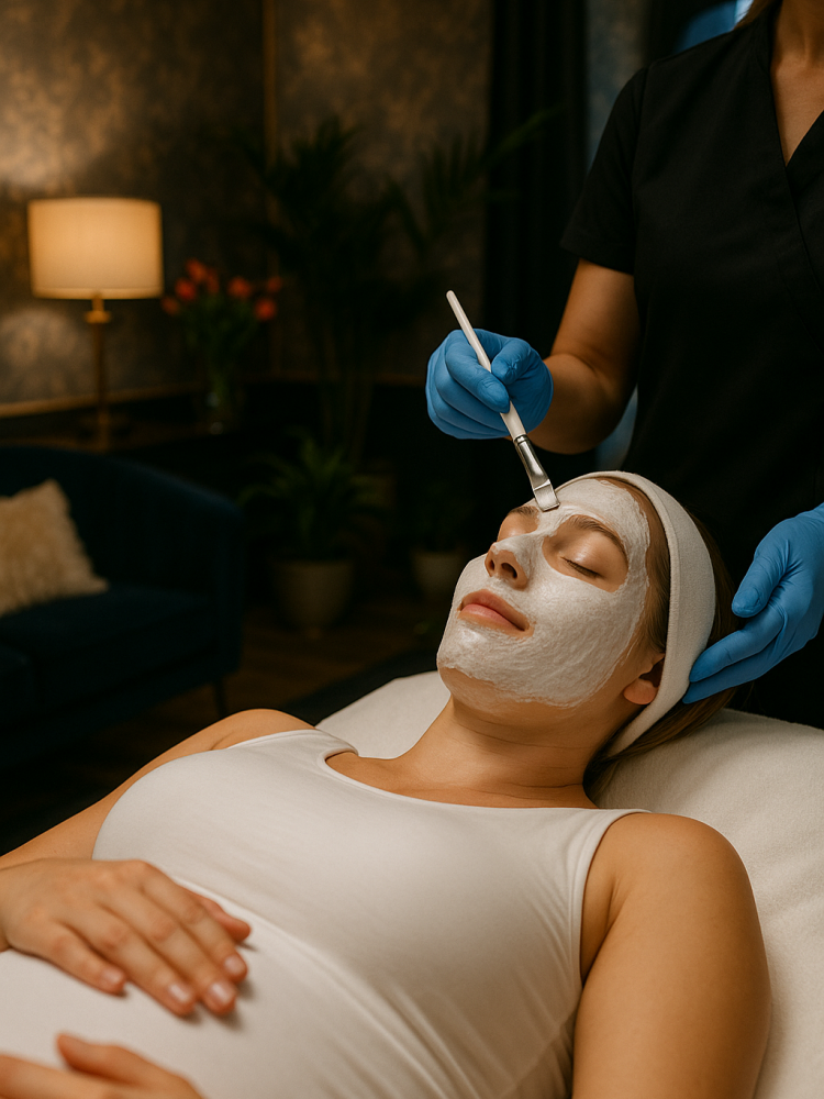woman having a maternity facial experience in london