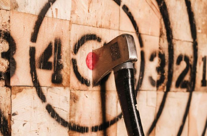 Axe in a wooden target