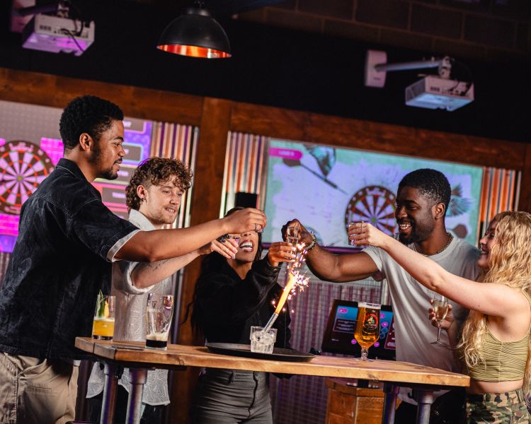 Shots with darts at boom battle bar