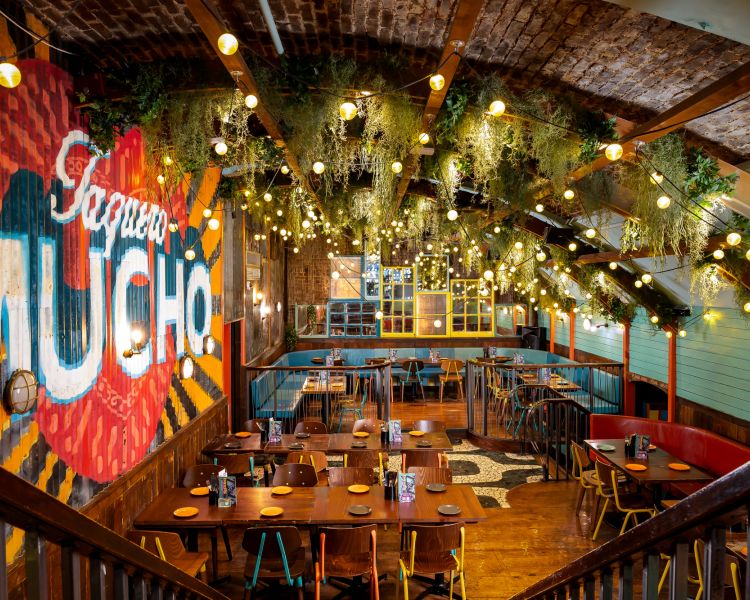 Interior of las iguanas restaurant in london