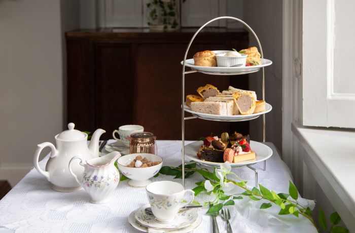afternoon tea set up at four star shropshire hotel