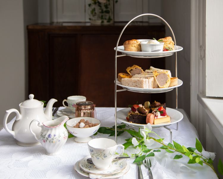 afternoon tea set up at four star shropshire hotel