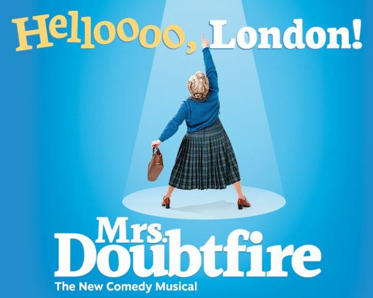 mrs doubtfire london west end theatre banner