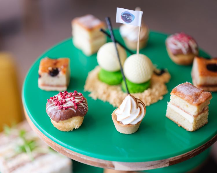 close up of the cakes for an afternoon tea at a hotel golf and spa resort in suffolk