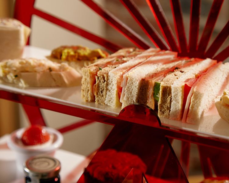 close up of sandwiches for an afternoon tea at a hotel and spa in oswestry shropshire