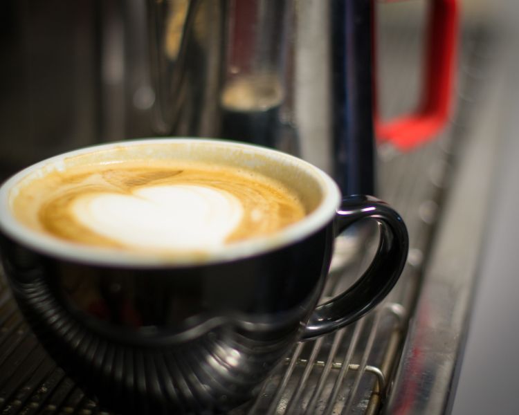 cup of coffee made on a barista coffee workshop