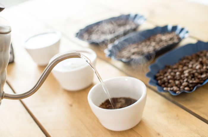 coffee sampling on a create your own coffee blend experience