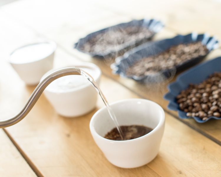 coffee sampling on a create your own coffee blend experience