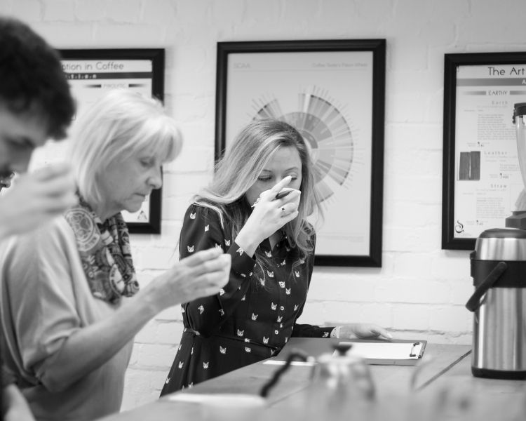 coffee tasting session on a create your own coffee blend experience
