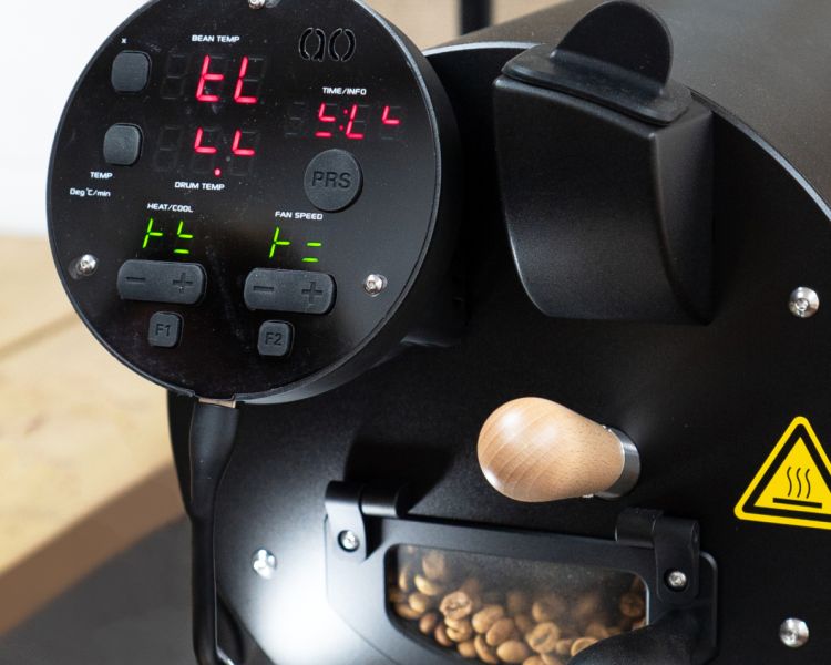 coffee beans roasting in an at home coffee bean roasting machine