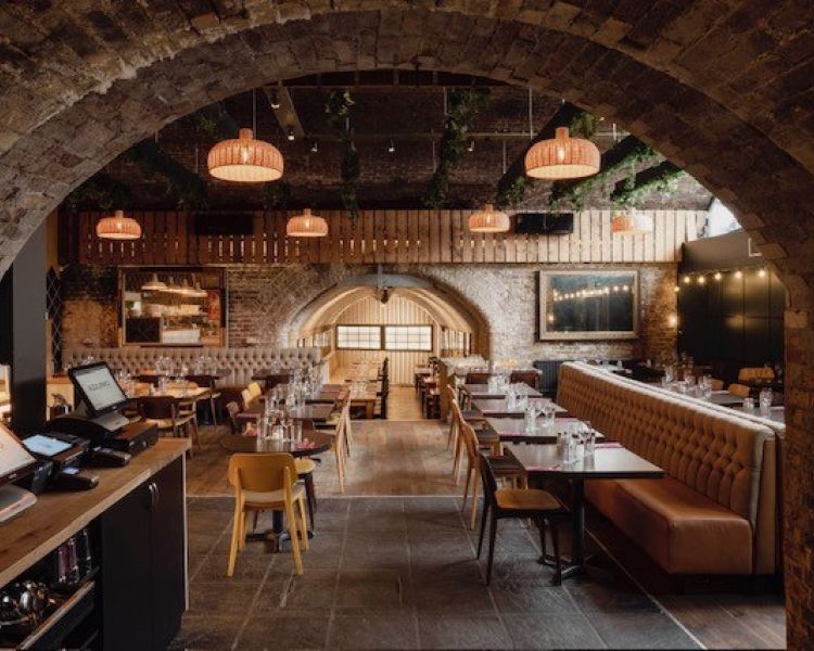 The interior of the azzurro restaurant in london