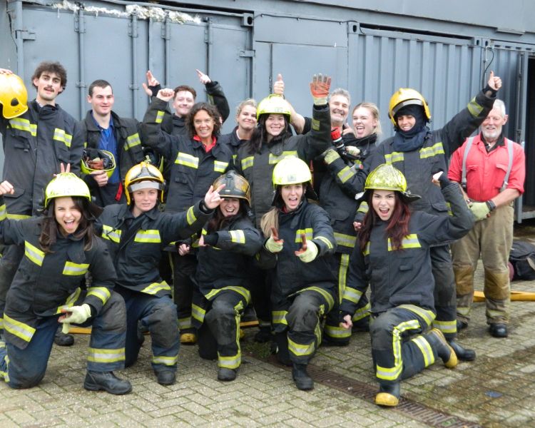 Group photo at fire experience day
