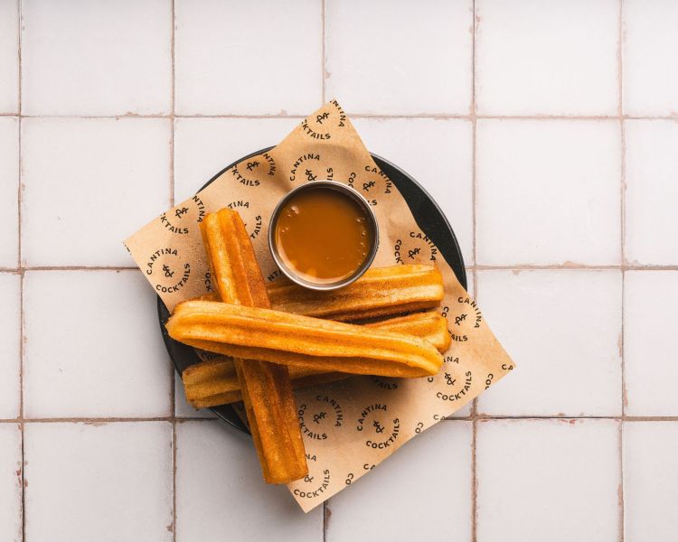 Churros with chocolate from las iguanas