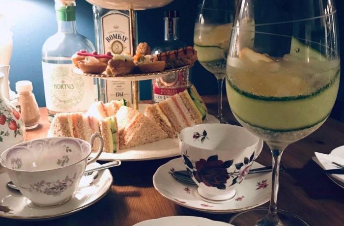 Close up of an afternoon tea at lion rock tea rooms