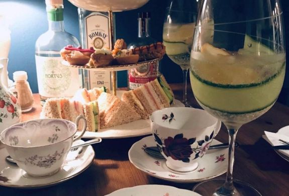 Close up of an afternoon tea at lion rock tea rooms