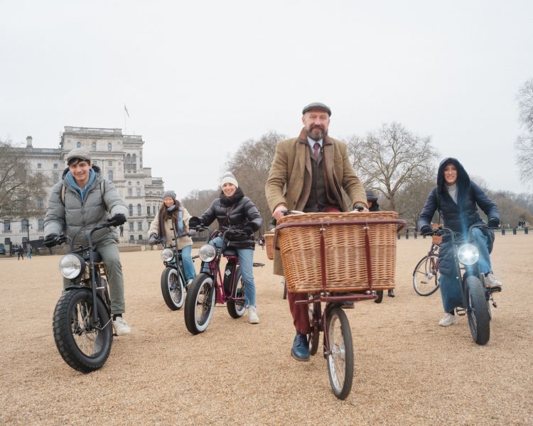 Tour group on ebikes in london