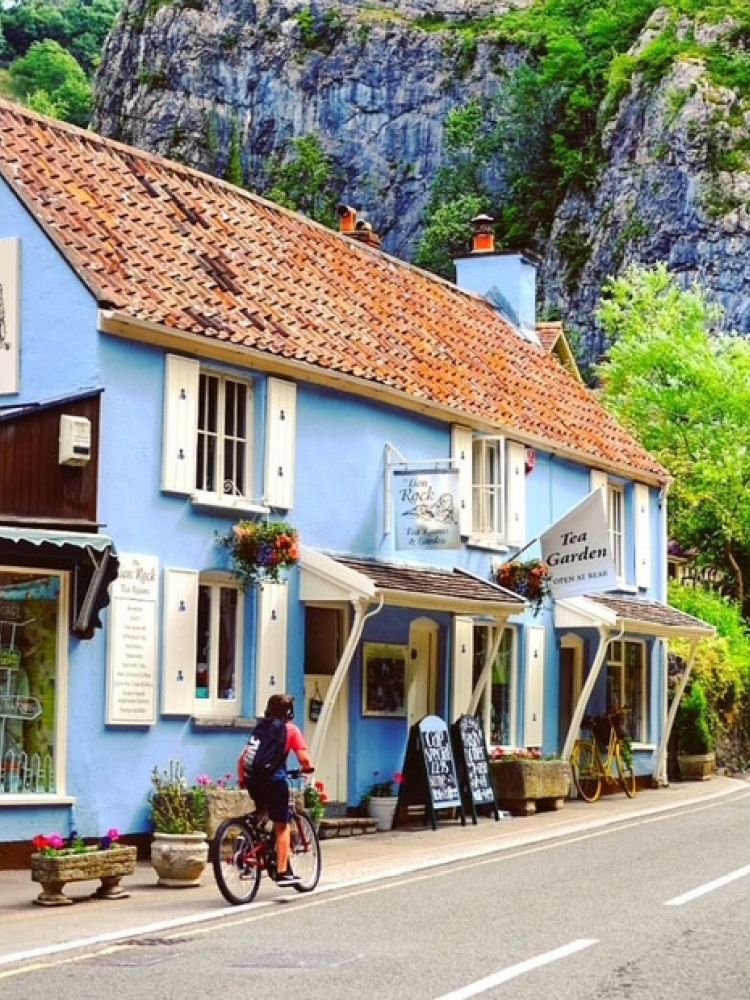 Exterior shot of tea rooms in cheddar gorge