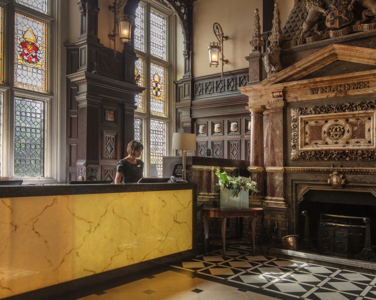 reception at q hotels crewe hall hotel