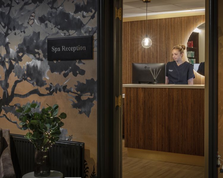 spa reception at q hotels dunston hall in norfolk
