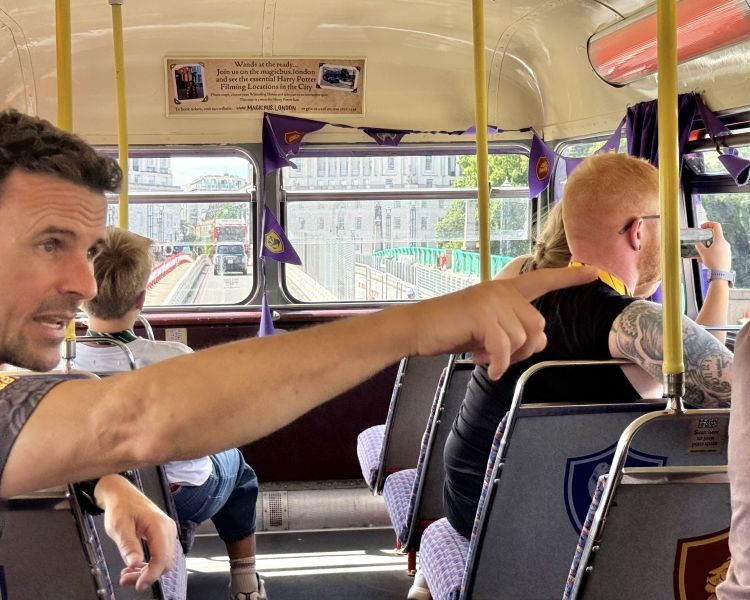 People on harry potter london bus tour