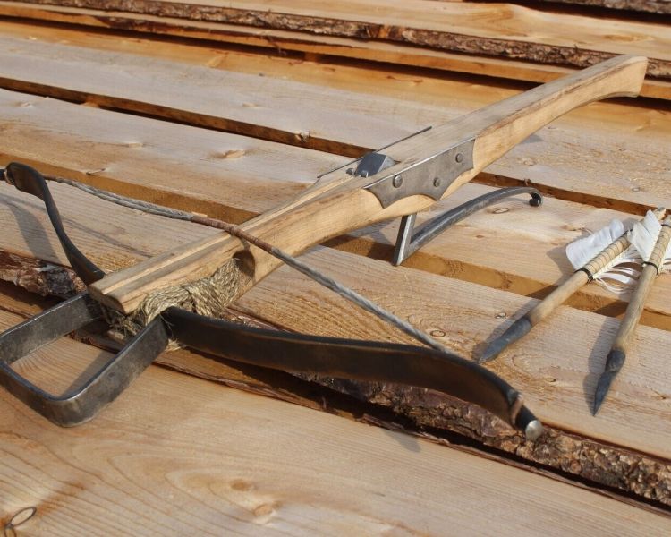 A medieval crossbow made on a blacksmith experience day