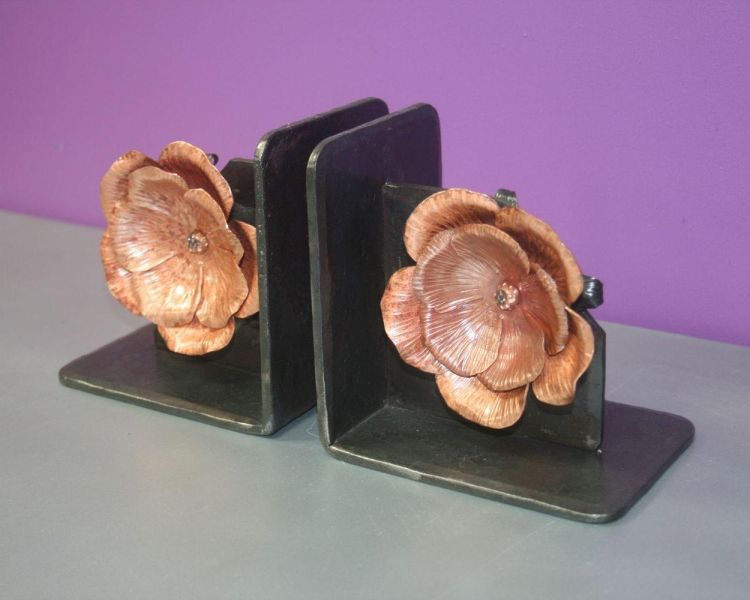 Floral bookends made on blacksmith experience day
