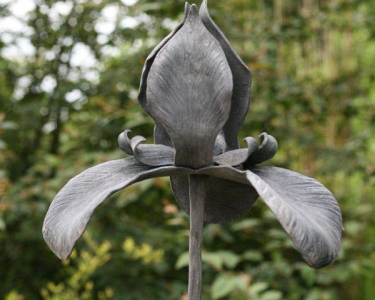 Flower made of metal on a blacksmith experience day