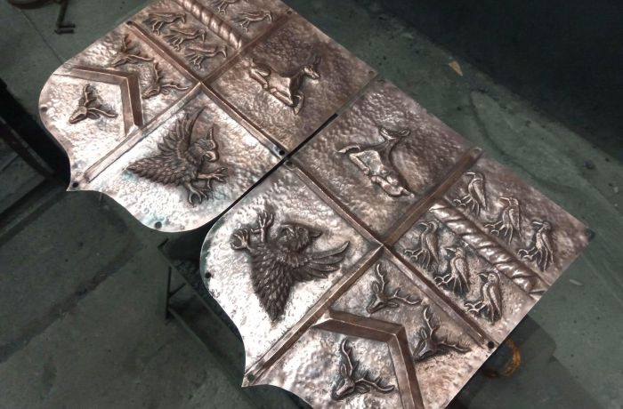 Examples of copper repousse