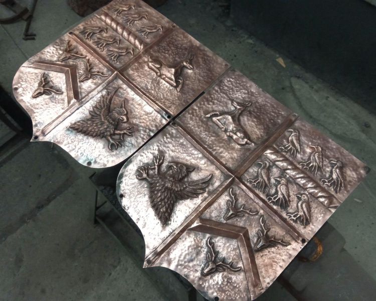 Examples of copper repousse