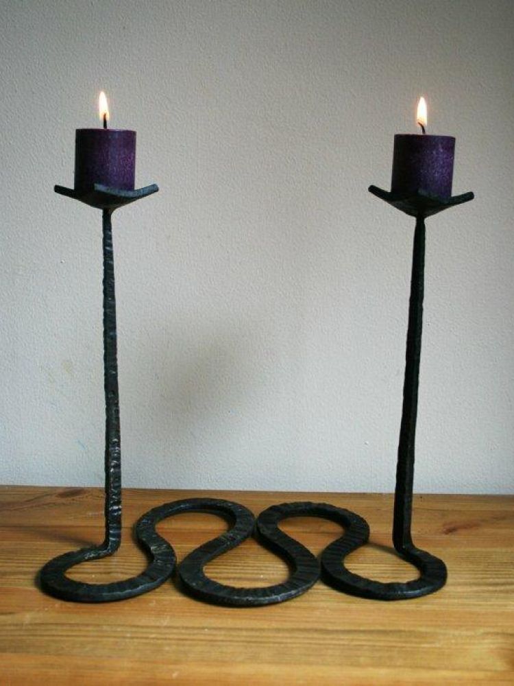 Candle holder made on blacksmith experience day