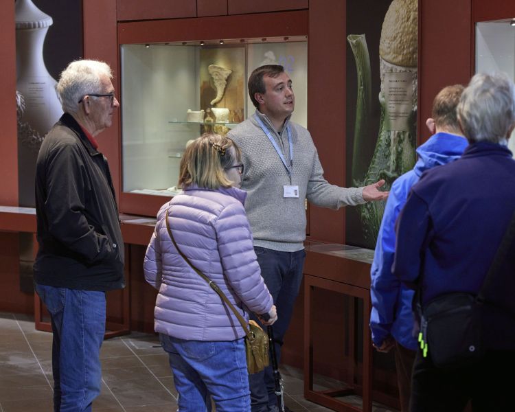 wedgwood factory tour looking at exhibits with guide