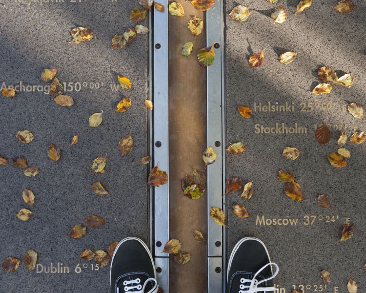 Meridian line at royal observatory greenwich