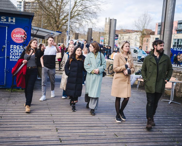 group walking on a bristol food and drink tour