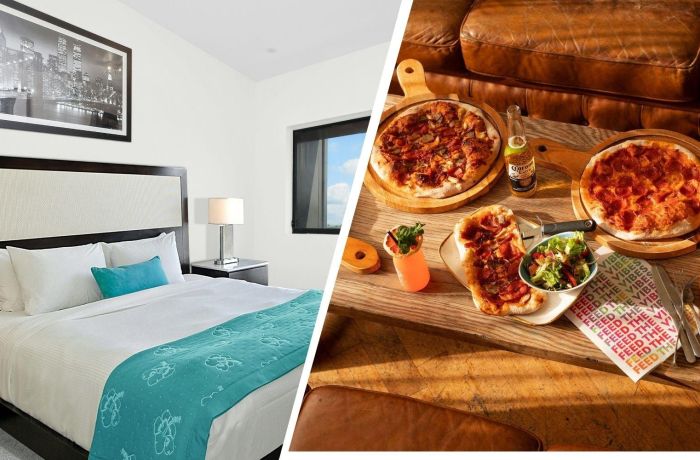 Split Photo Showing a UK City Break With Pizza Pornstar Martinis Experience For 2