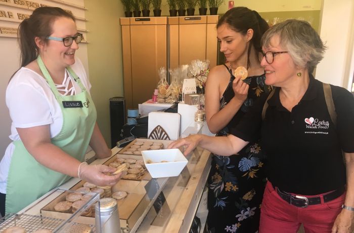 Visit to welshcake shop on cardiff food tour