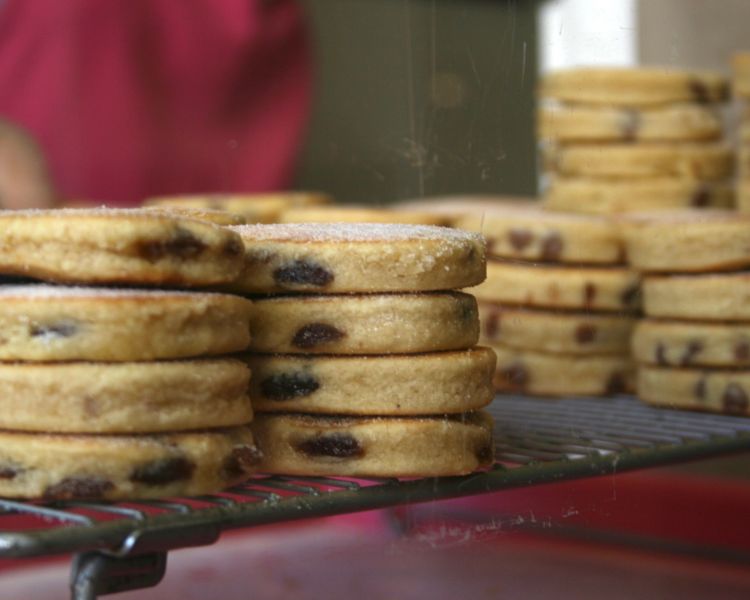 Piles of welshcakes seen on cardiff food tour