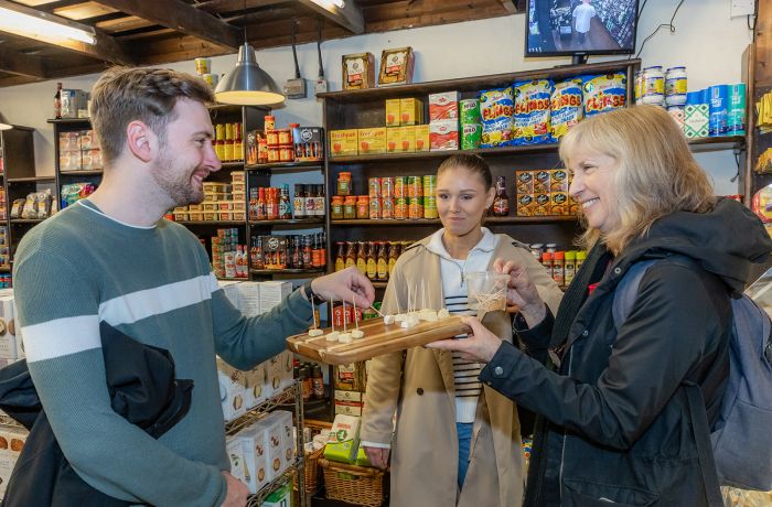 Cheese tasting stop on cardiff food tour