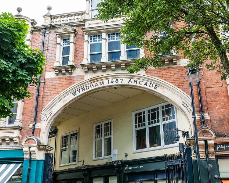 Exit of wyndham arcade on cardiff food tour