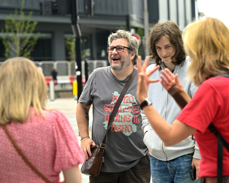 Tour group laughing on cardiff food tour