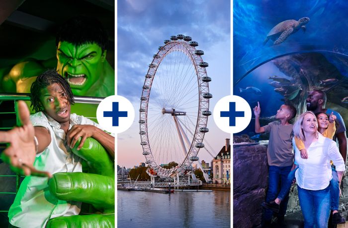 three way merlin pass for madame tussauds, london eye and sea life london
