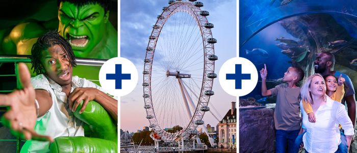 three way merlin pass for madame tussauds, london eye and sea life london