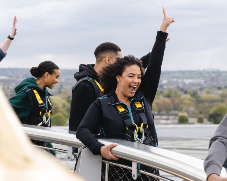 visitors enjoying the tottenham hotspur skywalk experience in london
