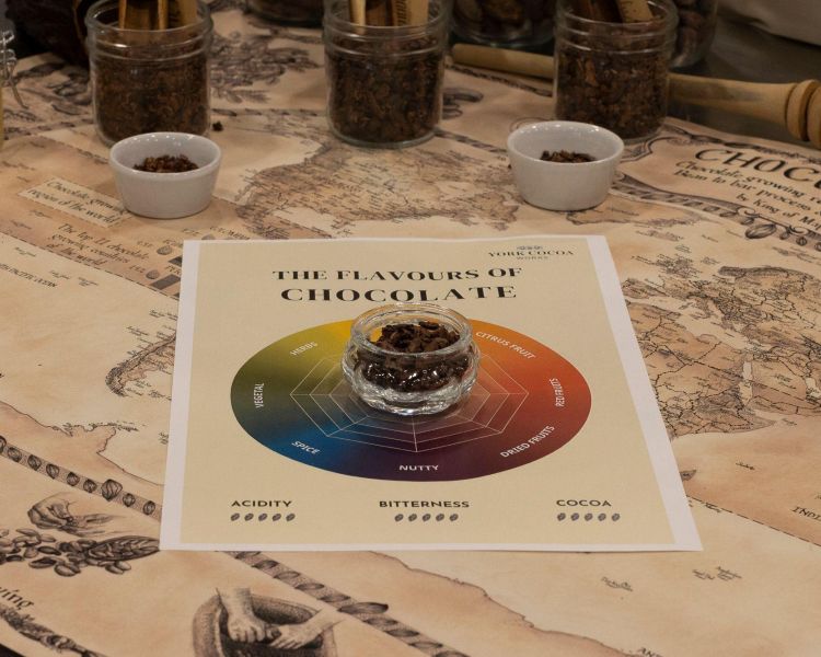 chocolate flavour wheel showing flavours of chocolate