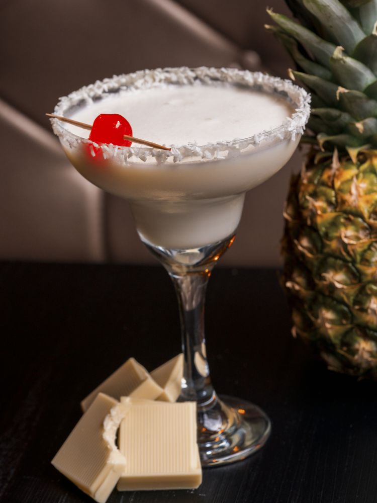 a caribbean kiss cocktail at the chocolate cocktail club in london