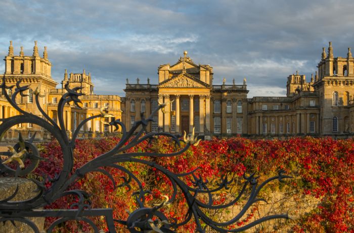 exterior shot of blenheim palace in the autumn