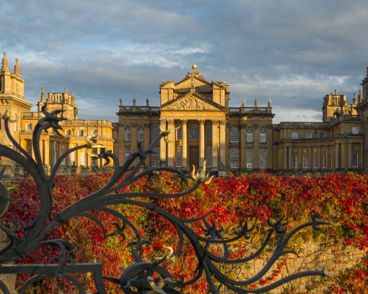 exterior shot of blenheim palace in the autumn