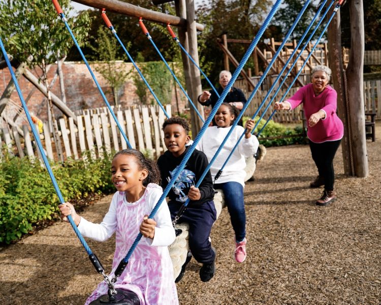 children playing in the adventure play area at blenheim palace